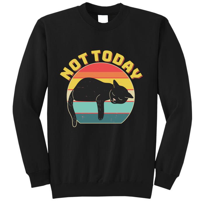 Funny Vintage Lazy Sleepy Not Today Cat Sweatshirt