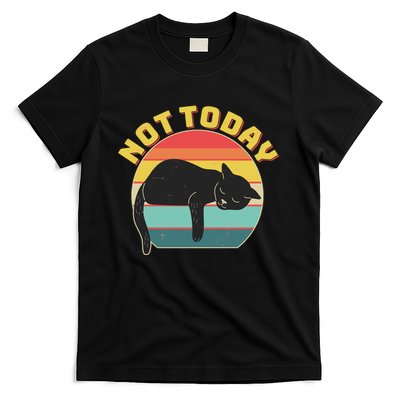 Funny Vintage Lazy Sleepy Not Today Cat T-Shirt