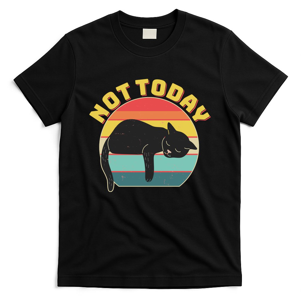 Funny Vintage Lazy Sleepy Not Today Cat T-Shirt