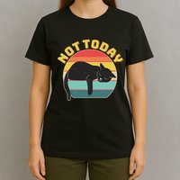 Funny Vintage Lazy Sleepy Not Today Cat T-Shirt