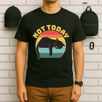 Funny Vintage Lazy Sleepy Not Today Cat T-Shirt