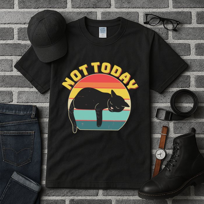 Funny Vintage Lazy Sleepy Not Today Cat Tall T-Shirt