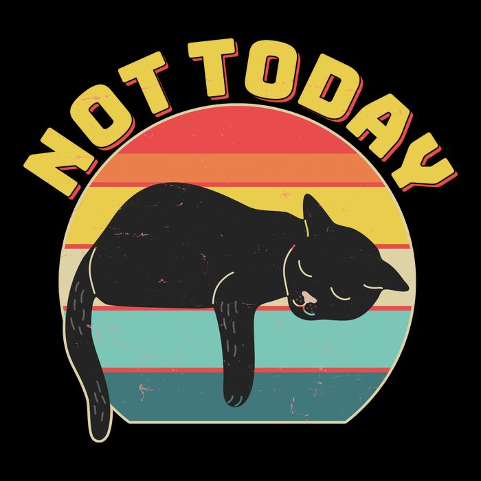 Funny Vintage Lazy Sleepy Not Today Cat Tall T-Shirt