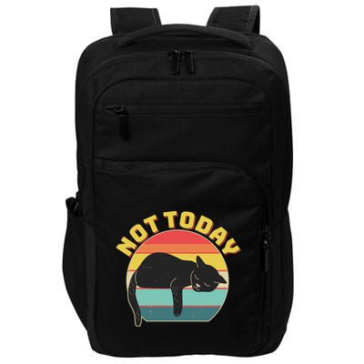 Funny Vintage Lazy Sleepy Not Today Cat Impact Tech Backpack