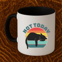 Funny Vintage Lazy Sleepy Not Today Cat Mug