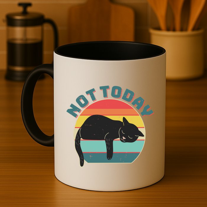Funny Vintage Lazy Sleepy Not Today Cat Mug