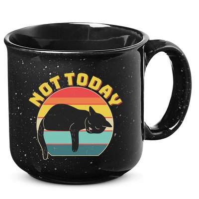 Funny Vintage Lazy Sleepy Not Today Cat 15oz Campfire Ceramic Mug