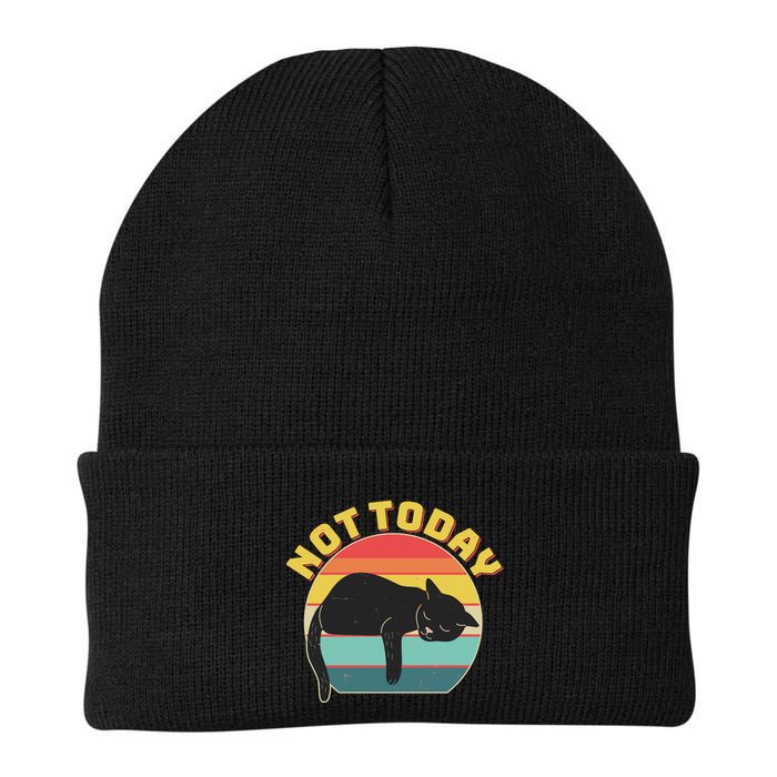 Funny Vintage Lazy Sleepy Not Today Cat Beanie