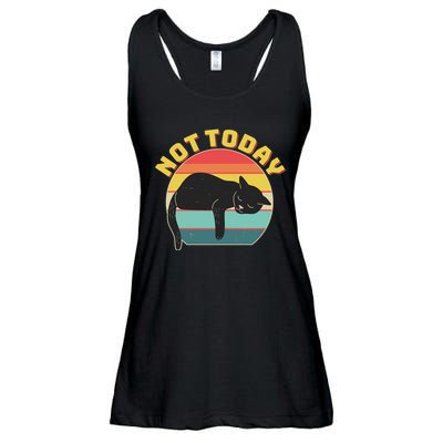 Funny Vintage Lazy Sleepy Not Today Cat Ladies Essential Flowy Tank