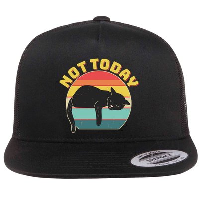 Funny Vintage Lazy Sleepy Not Today Cat Flatbill Hat