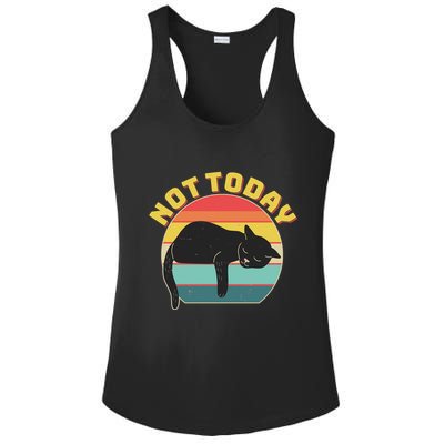 Funny Vintage Lazy Sleepy Not Today Cat Ladies PosiCharge Competitor Racerback Tank