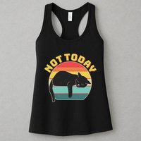 Funny Vintage Lazy Sleepy Not Today Cat Womens Tank Top