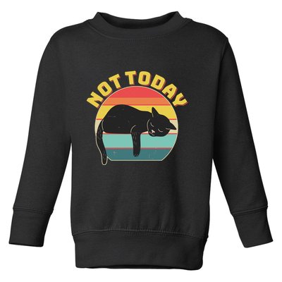Funny Vintage Lazy Sleepy Not Today Cat Toddler Sweatshirt