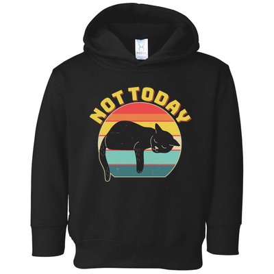 Funny Vintage Lazy Sleepy Not Today Cat Toddler Hoodie