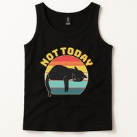 Funny Vintage Lazy Sleepy Not Today Cat Tank Top