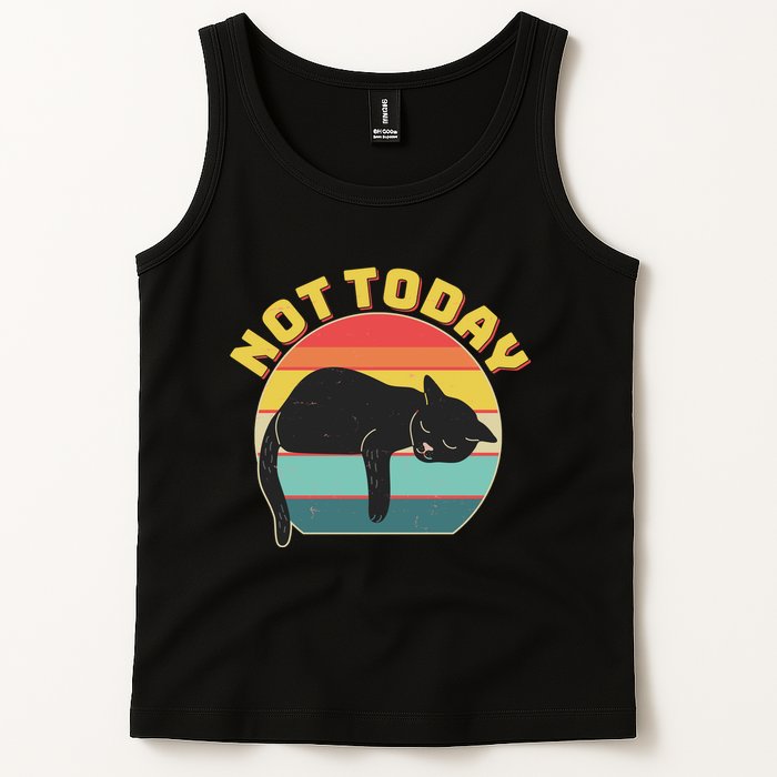 Funny Vintage Lazy Sleepy Not Today Cat Tank Top