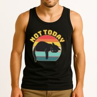 Funny Vintage Lazy Sleepy Not Today Cat Tank Top