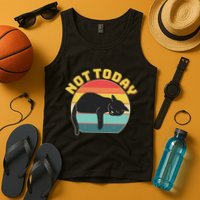Funny Vintage Lazy Sleepy Not Today Cat Tank Top