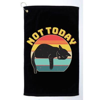 Funny Vintage Lazy Sleepy Not Today Cat Platinum Collection Golf Towel