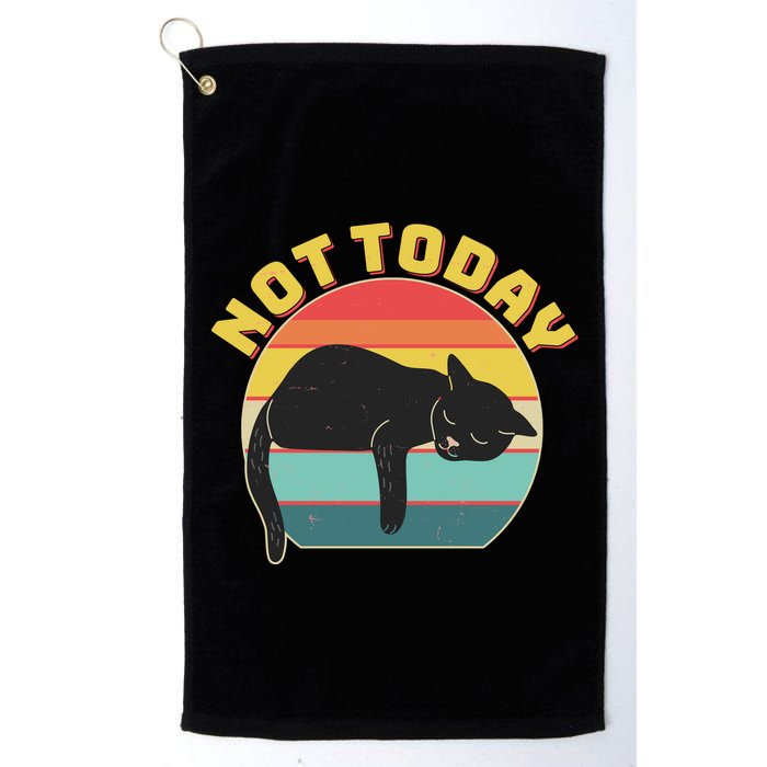 Funny Vintage Lazy Sleepy Not Today Cat Golf Towel