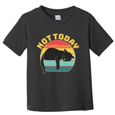 Funny Vintage Lazy Sleepy Not Today Cat Toddler T-Shirt