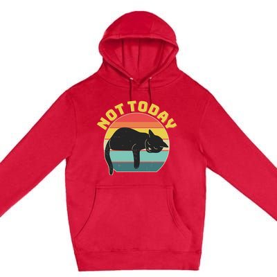 Funny Vintage Lazy Sleepy Not Today Cat Premium Pullover Hoodie