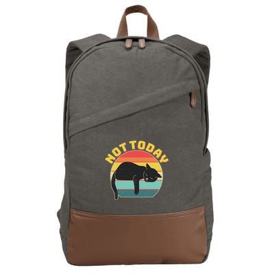 Funny Vintage Lazy Sleepy Not Today Cat Cotton Canvas Backpack