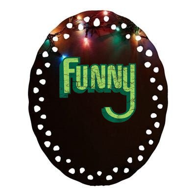 Funyuns Vintage Logo Funny Meme Ceramic Oval Ornament