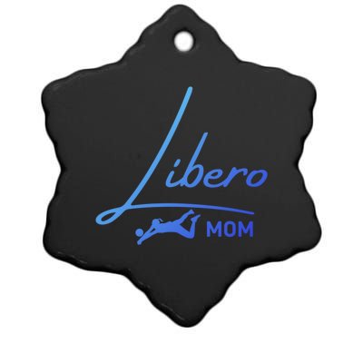 Fun Volleyball Libero Mom Graphic Gift Ceramic Star Ornament