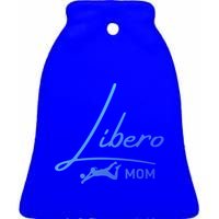 Fun Volleyball Libero Mom Graphic Gift Ceramic Bell Ornament