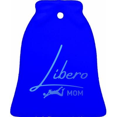 Fun Volleyball Libero Mom Graphic Gift Ceramic Bell Ornament