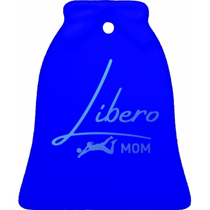 Fun Volleyball Libero Mom Graphic Gift Ceramic Bell Ornament