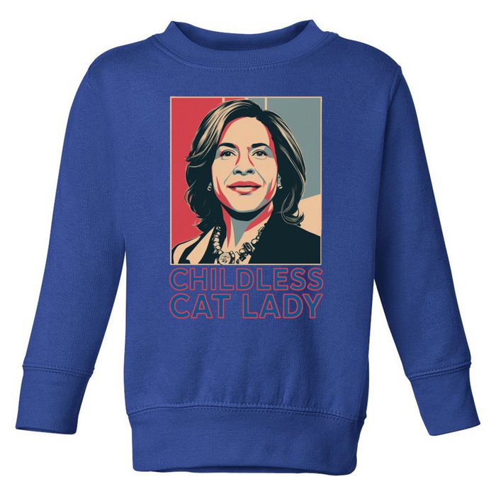 Funny Vintage Less Cat Ladies Vote 2024 Gift Toddler Sweatshirt