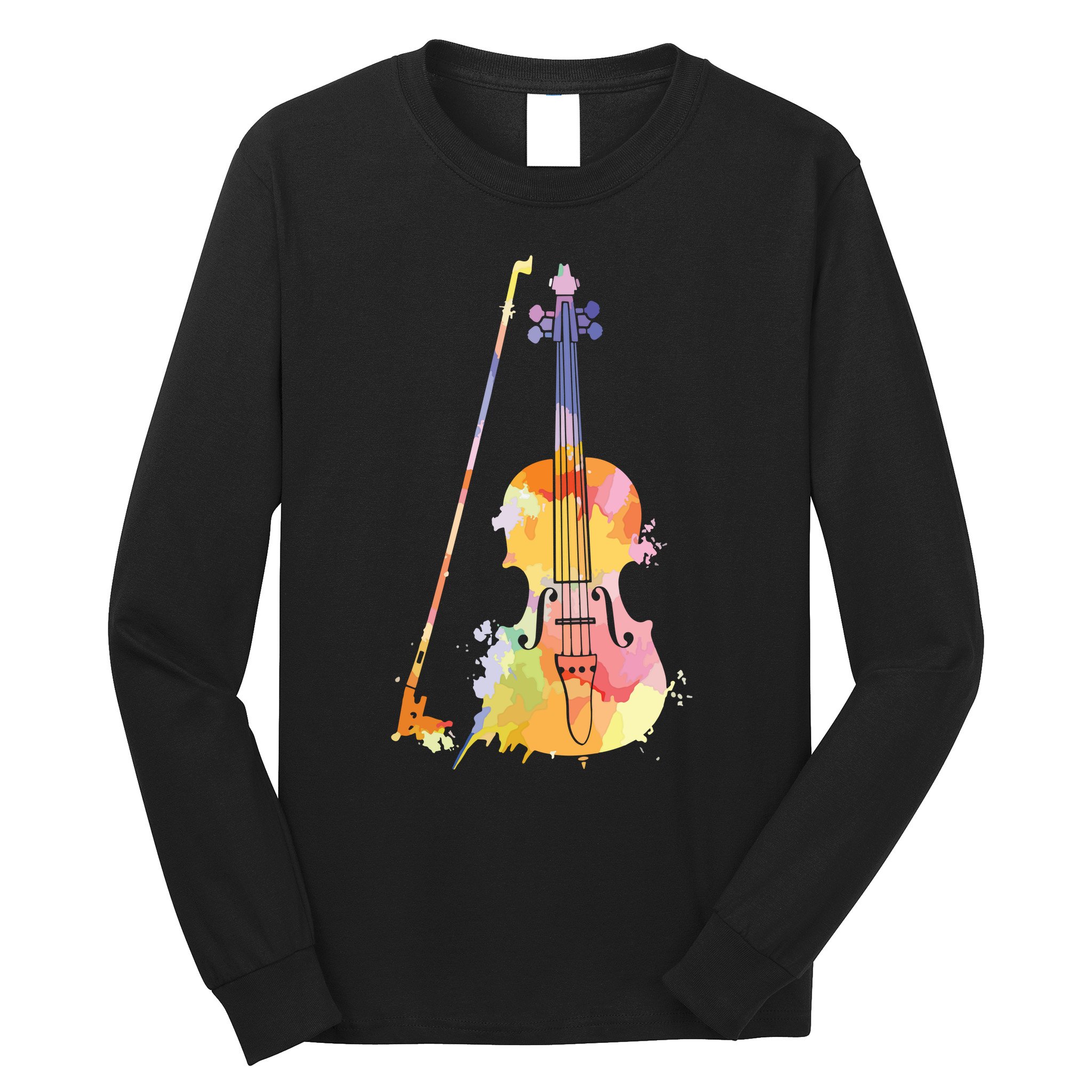 Funny Violin Lover Art For Men Women Violin Player Violinist Long Sleeve Shirt