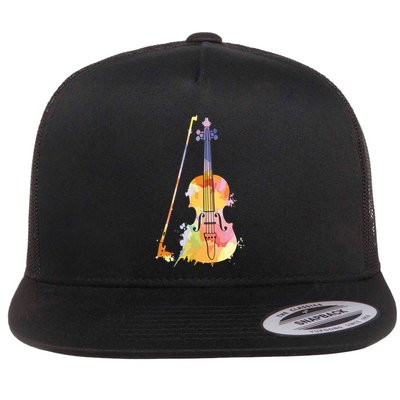 Funny Violin Lover Art For Men Women Violin Player Violinist Flatbill Hat