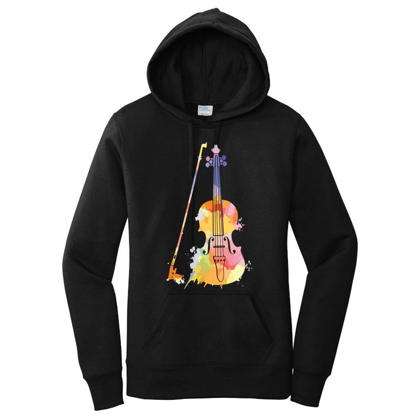Funny Violin Lover Art For Men Women Violin Player Violinist Women's Pullover Hoodie