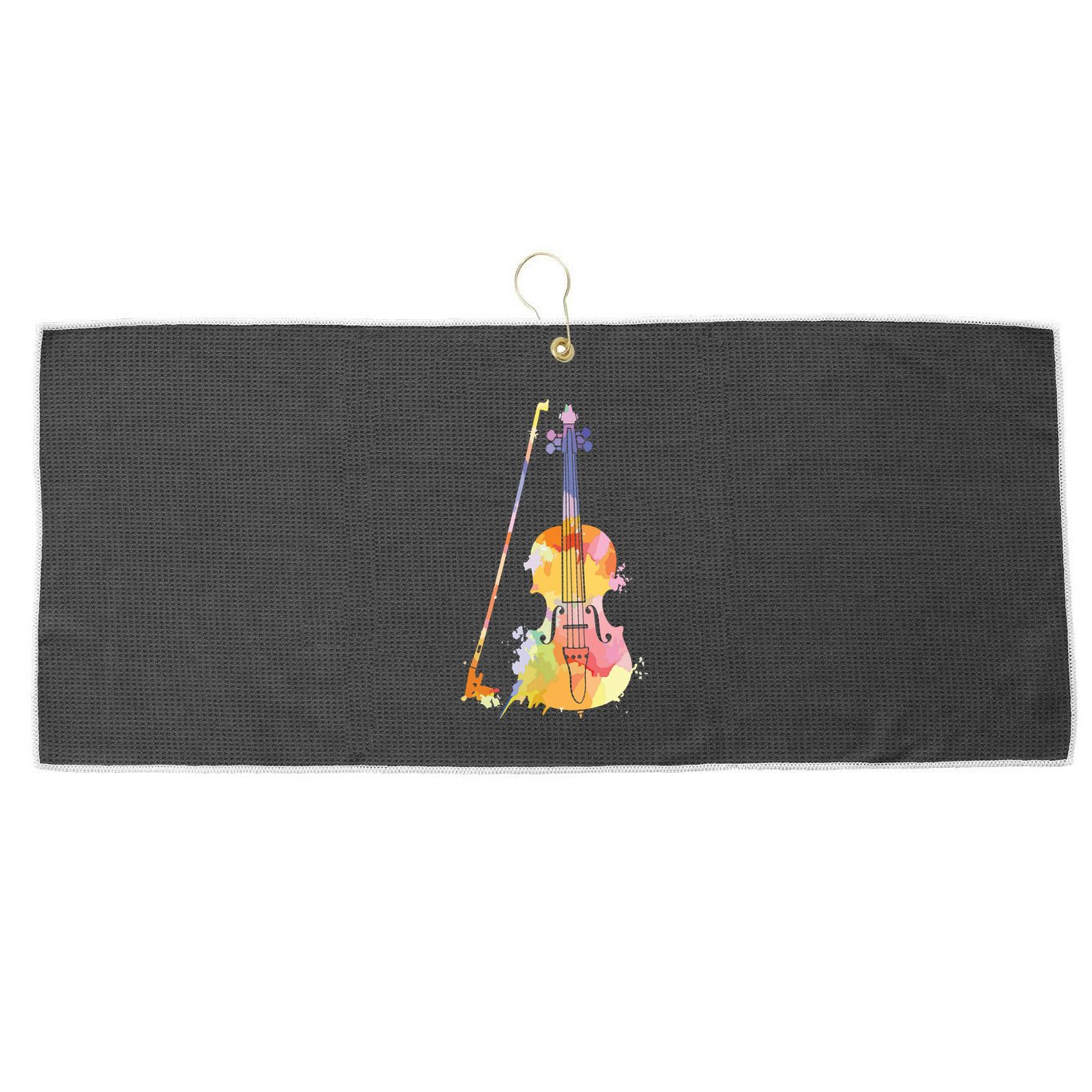 Funny Violin Lover Art For Men Women Violin Player Violinist Large Microfiber Waffle Golf Towel
