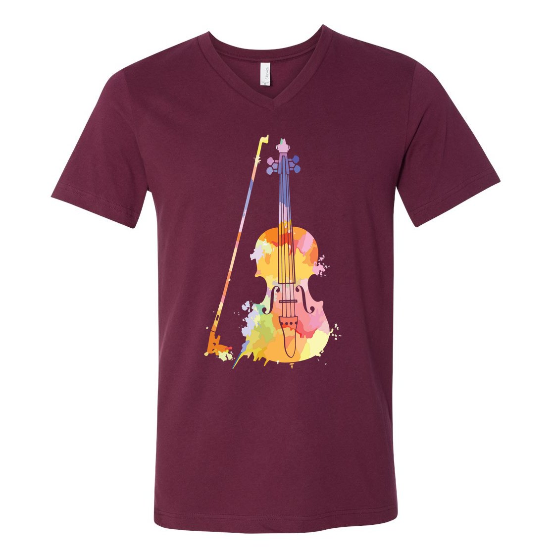 Funny Violin Lover Art For Men Women Violin Player Violinist V-Neck T-Shirt