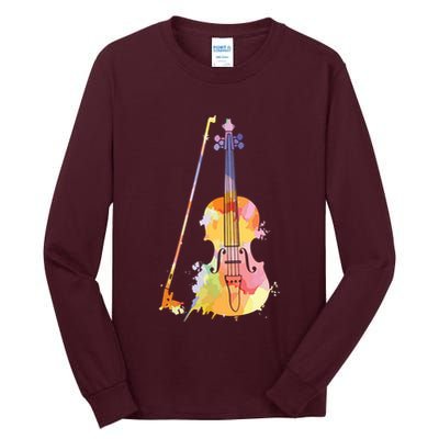 Funny Violin Lover Art For Men Women Violin Player Violinist Tall Long Sleeve T-Shirt