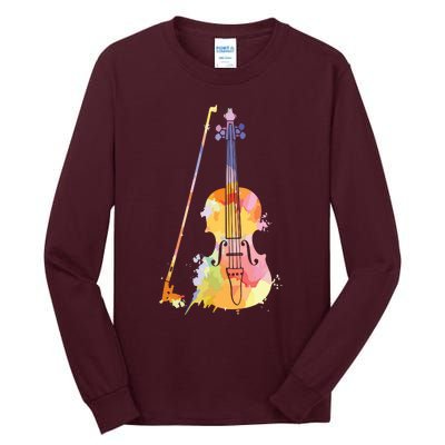 Funny Violin Lover Art For Men Women Violin Player Violinist Tall Long Sleeve T-Shirt