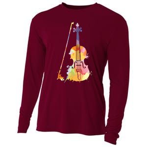 Funny Violin Lover Art For Men Women Violin Player Violinist Cooling Performance Long Sleeve Crew