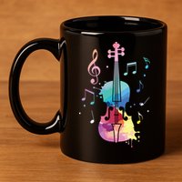 Funny Violin Lover Art For Men Women Violin Player Violinist 11oz C Handle Ceramic Mug