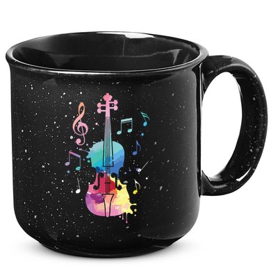 Funny Violin Lover Art For Men Women Violin Player Violinist 15oz Campfire Ceramic Mug