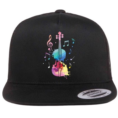 Funny Violin Lover Art For Men Women Violin Player Violinist Flatbill Hat