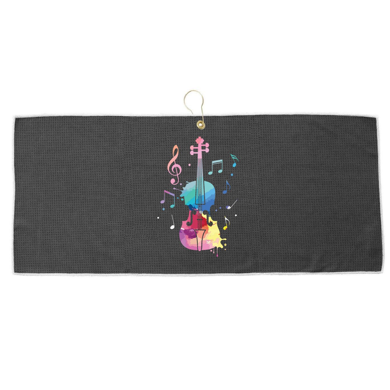Funny Violin Lover Art For Men Women Violin Player Violinist Large Microfiber Waffle Golf Towel
