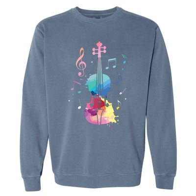 Funny Violin Lover Art For Men Women Violin Player Violinist Garment-Dyed Sweatshirt