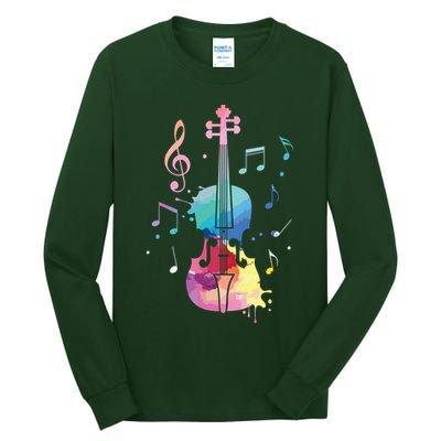 Funny Violin Lover Art For Men Women Violin Player Violinist Tall Long Sleeve T-Shirt