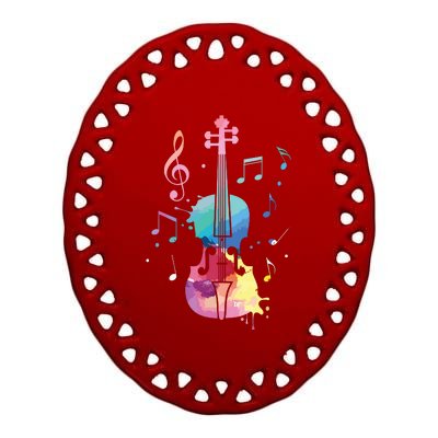 Funny Violin Lover Art For Men Women Violin Player Violinist Ceramic Oval Ornament