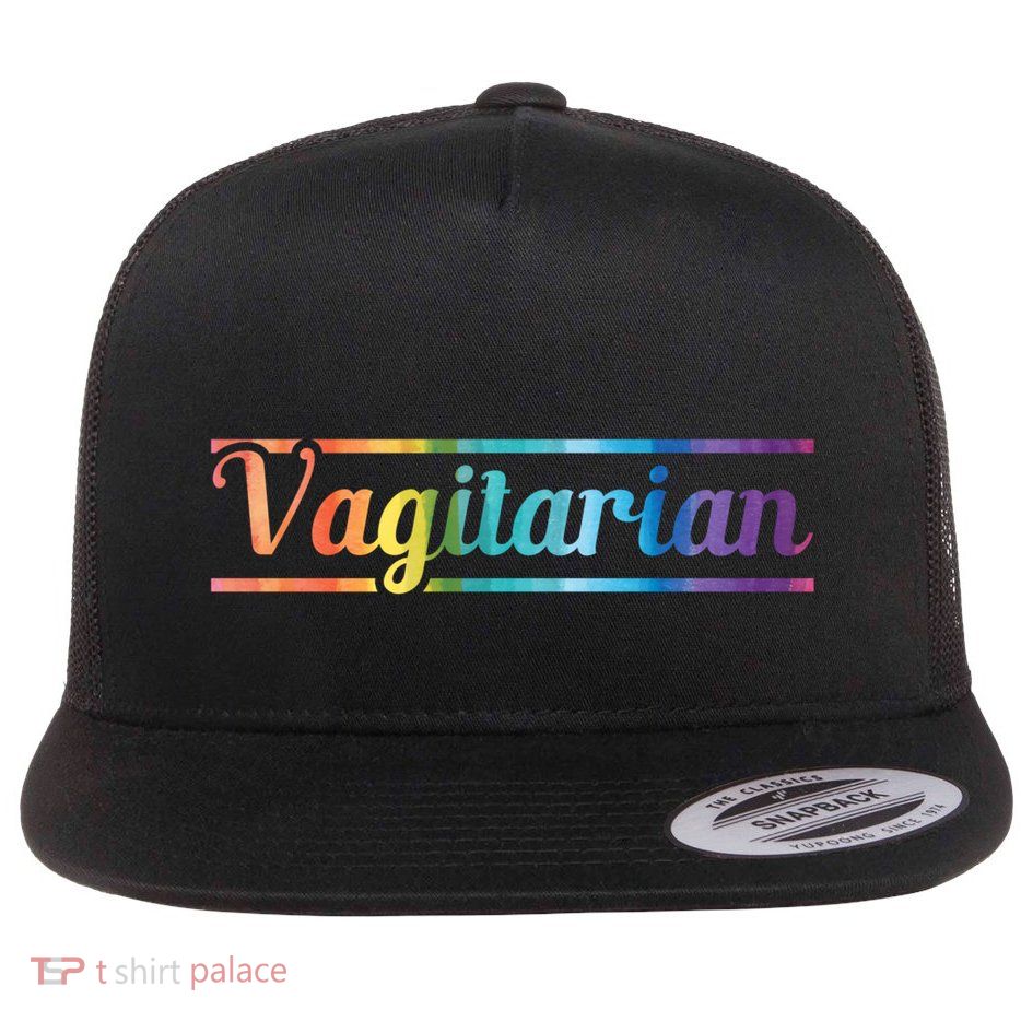 Funny Vagitarian Lesbian Couple ValentineS Day Lgbt Gift Flat Bill Trucker Hat