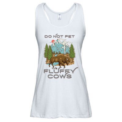 Funny Vintage Look Yellowstone National Park Bison Lover Ladies Essential Flowy Tank